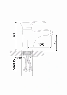 Смеситель для раковины Maxonor MN1001 хром