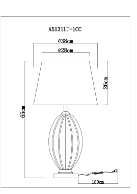 Настольная лампа Arte Lamp BEVERLY A5131LT-1CC 60Вт E27