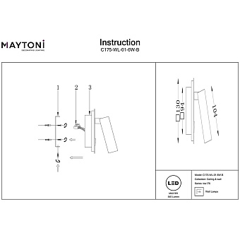 Бра Maytoni Ios 176 C176-WL-01-6W-B 6,9Вт LED