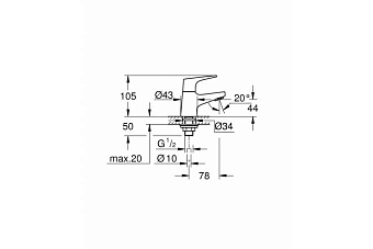 Смеситель для раковины GROHE BauFlow 20575000 хром