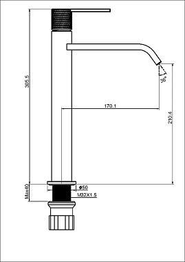 Смеситель для раковины Maxonor PL1184-9 серый