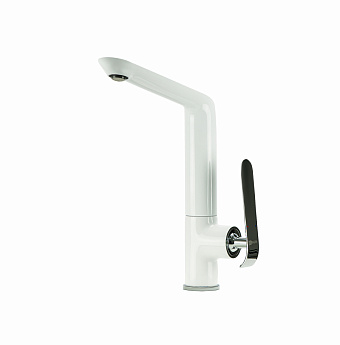 Смеситель для кухни LEMARK Melange LM4905CW поворотный излив белый/хром