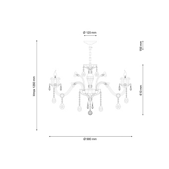 Люстра подвесная Lucia Tucci ASHANTI 1250.10 blu 400Вт 10 лампочек E14