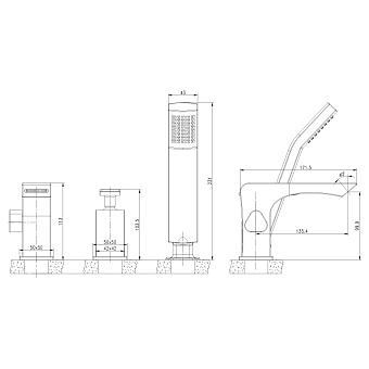 Смеситель для ванны LEMARK Contest LM5845CW белый/хром