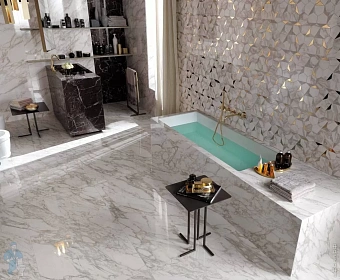 Лаппатированный керамогранит Atlas Concord Италия Marvel Edge AENZ Royal Calacatta Lappato 90х45см 1,215кв.м.