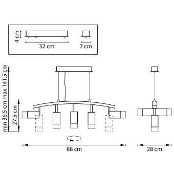 Светильник подвесной Lightstar Rullo LR7353723631 50Вт GU10