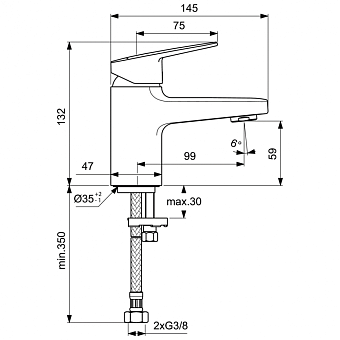 Смеситель для раковины IDEAL STANDARD CERAPLAN BD200AA chrome
