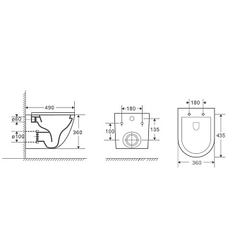 Унитаз подвесной Azario Gloria AZ-2003 SP безободковый с микролифтом