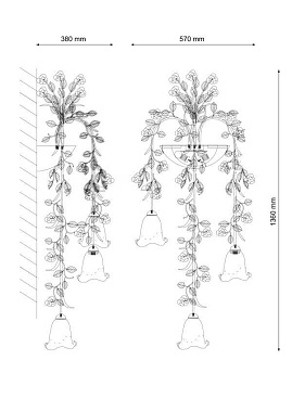 Бра Lucia Tucci FIORI 113.3.2 300Вт E27