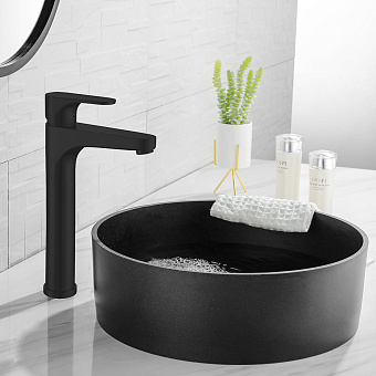 Смеситель для раковины Abber Eleganz AF8311B чёрный матовый