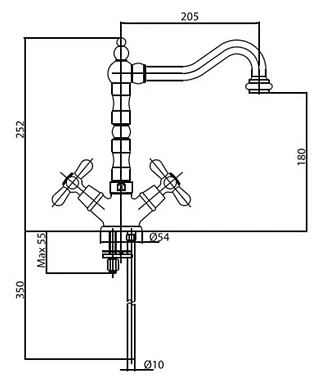 Смеситель для кухни CAPRIGO BRISTOL 21-040-crm высокий излив хром