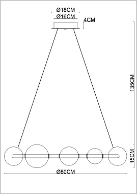 Светильник подвесной Arte Lamp CROCUS A2780LM-40PB 40Вт LED