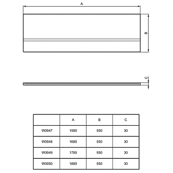 Экран для ванны IDEAL STANDARD SIMPLICITY W005001 180см