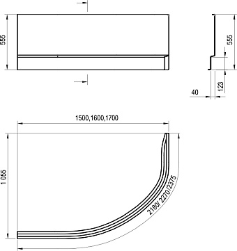 Экран для ванны RAVAK Rosa CZJ1200AN0 218см