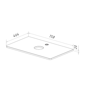 Столешница LEMARK Olivia LM08OL80S Стекло 46,4х75,8см белый