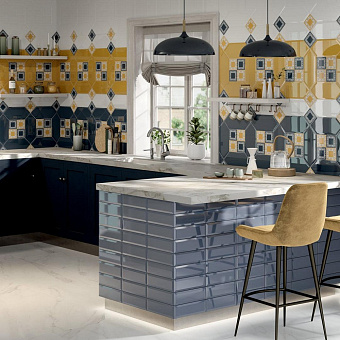 Вставка KERAMA MARAZZI Алмаш HGD\A525\TOB001 синий 9,8х9,8см 0,3кв.м.