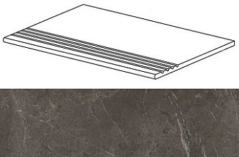 Плитка для ступеней Atlas Concord Италия Marvel ASLV Grey Gradino 60х30см 1,08кв.м. матовая