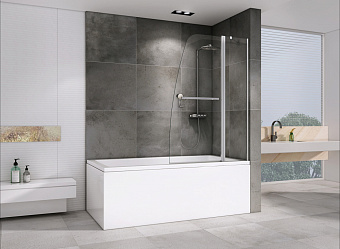 Стеклянная шторка на ванну Abber Ewiges Wasser AG50100 140х100см