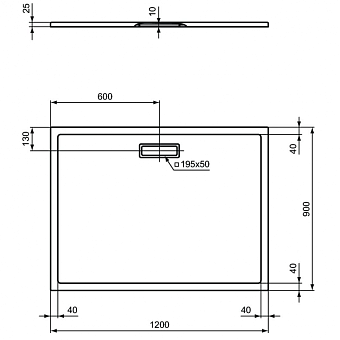 Душевой поддон IDEAL STANDARD ULTRAFLAT NEW T448301 90х120см