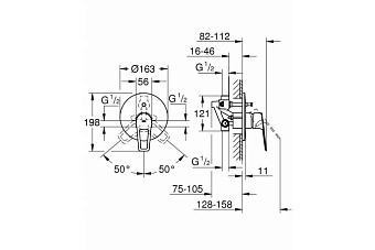 Смеситель для душа GROHE BauLoop 29081001 хром
