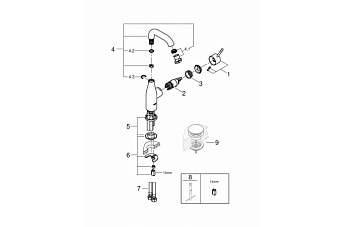 Смеситель для раковины GROHE Essence New 23463001 хром