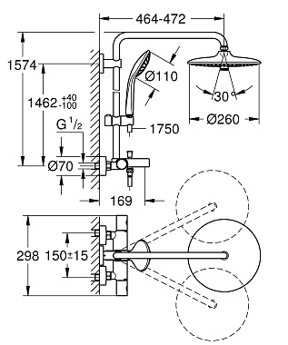 Душевая система GROHE Euphoria System 260 27475002 хром