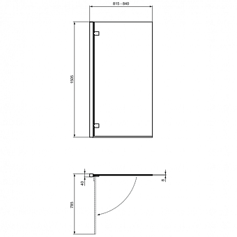 Экран для ванны IDEAL STANDARD Ideal Standard i.life T4885EO 4см
