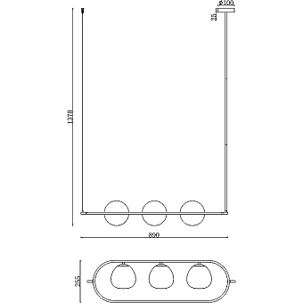 Светильник подвесной Maytoni Erich MOD221PL-03BS 120Вт E14
