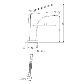Смеситель для раковины Comforty FC088A-CMT чёрный
