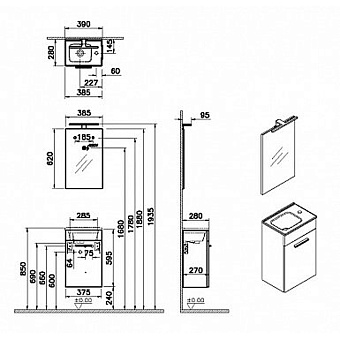Мебель для ванной VITRA Mia 75064 кордоба