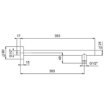 Держатель для душа Paini 50PZ745TT35 чёрный (матовый)