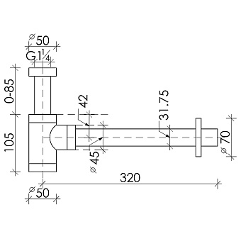 Сифон для раковины бутылочный Ceramica Nova 70001CH