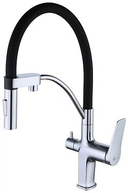 Смеситель для кухни LEMARK Comfort LM3074C с краном для питьевой воды хром/чёрный