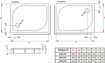 Душевой поддон RADAWAY Delos 4C99170-03 90х90см