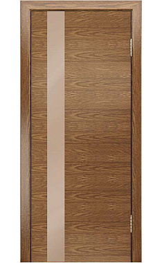 Межкомнатная дверь ЛАЙН-ДОР Камелия Тон 45 Дуб натуральный Шпон 800х2000мм остеклённая