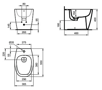 Биде напольное IDEAL STANDARD DEA T509901