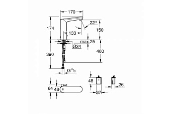 Смеситель для раковины GROHE Eurosmart Cosmopolitan 36422000 хром
