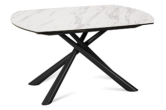 Кухонный стол раскладной AERO 100х130х76см закаленное стекло/керамика/сталь Mrb Pl