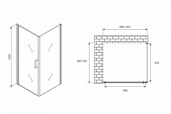 Угловое ограждение Abber Sonnenstrand AG04100-S70 195х70см стекло прозрачное