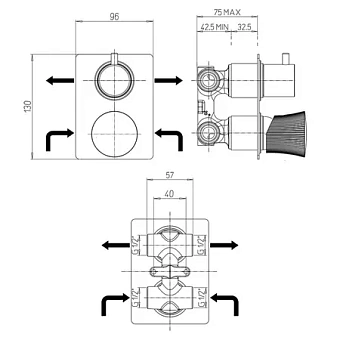 Смеситель для ванны Paini Domus 18PJ691PZ золото