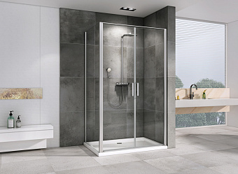 Угловое ограждение Abber Sonnenstrand AG04100C-S100 195х100см стекло прозрачное