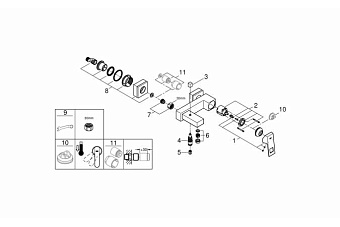 Смеситель для ванны GROHE Eurocube 23140000 хром