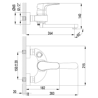 Смеситель для ванны LEMARK Shift LM4314C хром