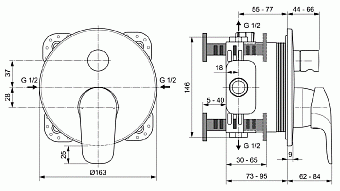 Смеситель для ванны IDEAL STANDARD CERAFLEX A6725AA хром