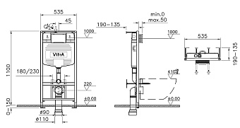 Инсталляция с унитазом VITRA S20 9004B003-7207