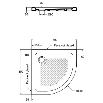 Душевой поддон IDEAL STANDARD CONNECT T266701 80х80см