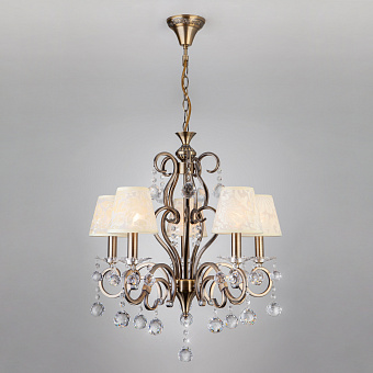 Люстра хрустальная Eurosvet Eileen 1448/5 античная бронза Strotskis 40Вт 5 лампочек E14