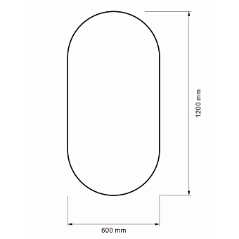 Зеркало Abber Immer Offen AG6401B 120х60см без подсветки