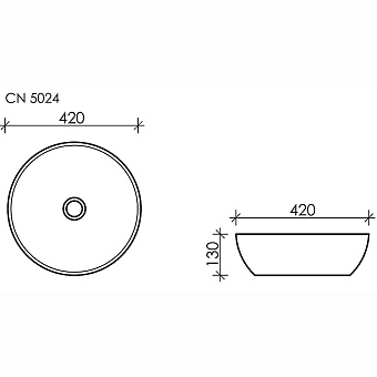 Раковина накладная Ceramica Nova ELEMENT CN5024 42х42см