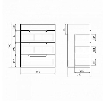 Тумба с раковиной MIRSANT Soho УТ000046014 38х56,5х70см